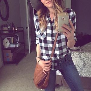Polly & Esther Tops - 3/$20 Black and White Buffalo Check Button Down M Polly & Esther Tops - 3/$20 Black and White Buffalo Check Button Down M